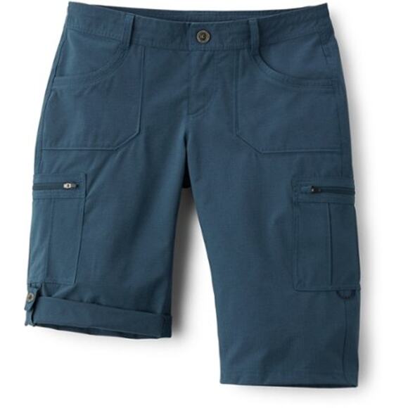 Kuhl Horizn Cargo Shorts UPF 50+ Reflex Roll Up Mid Rise Wicking Outdoor Blue 12 - Picture 1 of 7